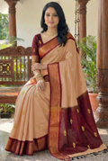 Reenat's Premium Zari Woven Paithani Saree With Contrast Blouse