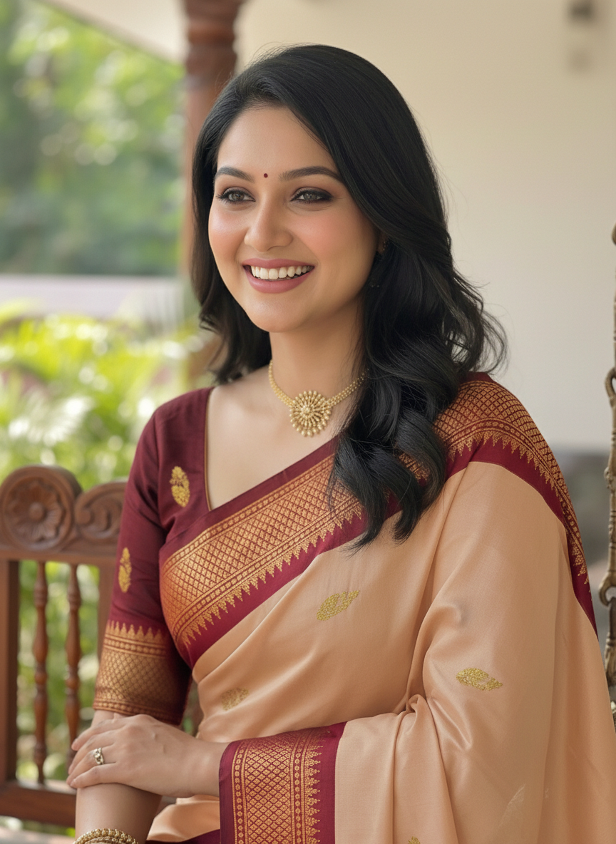Reenat's Premium Zari Woven Paithani Saree With Contrast Blouse